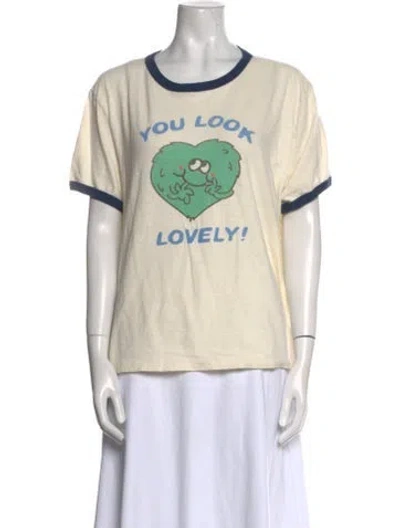 Pre-owned Re/done Graphic Print Crew Neck T-shirt In Neutral