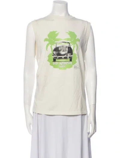 Pre-owned Re/done Graphic Print Crew Neck T-shirt In Neutral