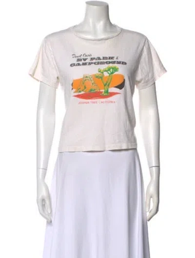 Pre-owned Re/done Graphic Print Crew Neck T-shirt In Neutral