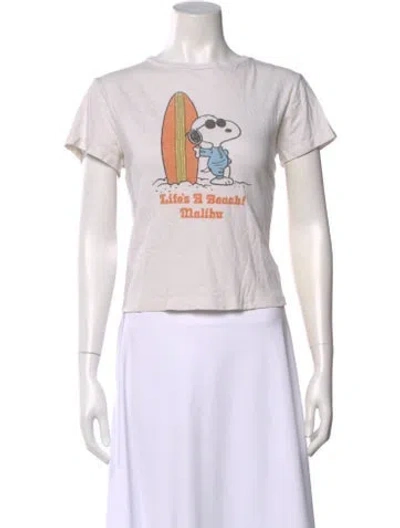 Pre-owned Re/done Graphic Print Crew Neck T-shirt In Neutral