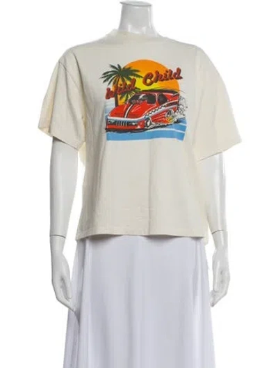 Pre-owned Re/done Graphic Print Crew Neck T-shirt In Neutral