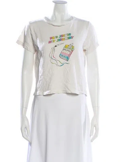 Pre-owned Re/done Graphic Print Crew Neck T-shirt In Neutral