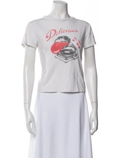 Pre-owned Re/done Graphic Print Crew Neck T-shirt In Neutral