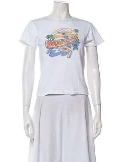 Pre-owned Re/done Graphic Print Crew Neck T-shirt In Neutral