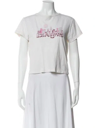 Pre-owned Re/done Graphic Print Crew Neck T-shirt In Neutral