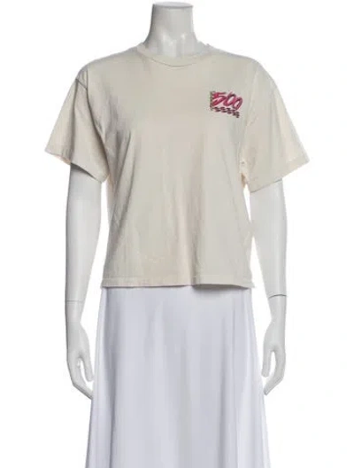 Pre-owned Re/done Graphic Print Crew Neck T-shirt In Neutral