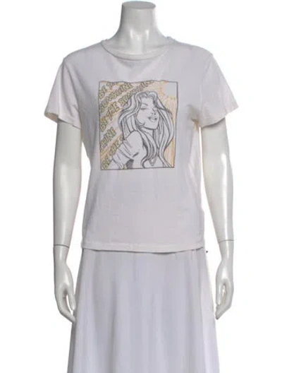 Pre-owned Re/done Graphic Print Crew Neck T-shirt In Neutral