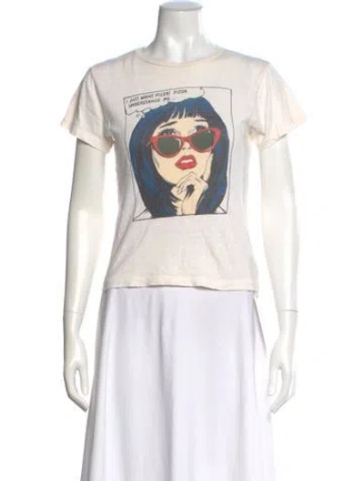 Pre-owned Re/done Graphic Print Crew Neck T-shirt In Neutral