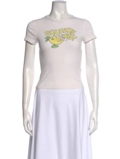 Pre-owned Re/done Graphic Print Crew Neck T-shirt In Neutral