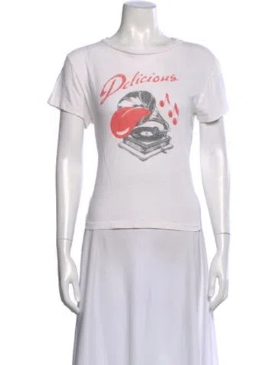 Pre-owned Re/done Graphic Print Crew Neck T-shirt In Neutral