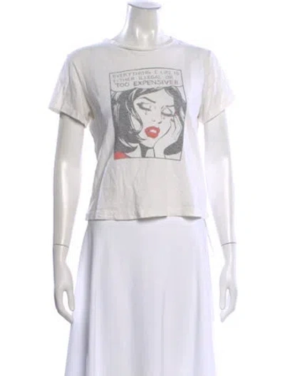 Pre-owned Re/done Graphic Print Crew Neck T-shirt In Neutral