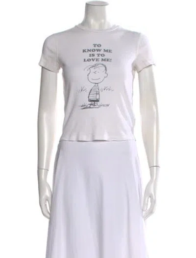 Pre-owned Re/done Graphic Print Crew Neck T-shirt In Neutral