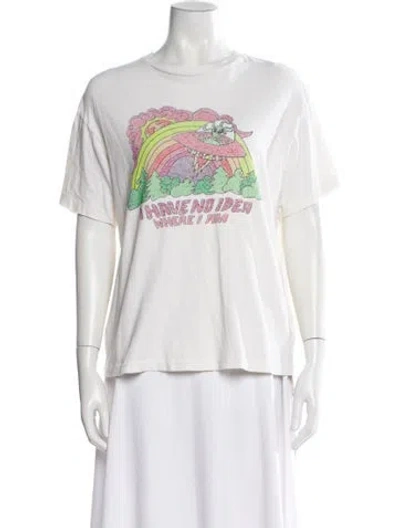 Pre-owned Re/done Graphic Print Crew Neck T-shirt In Neutral