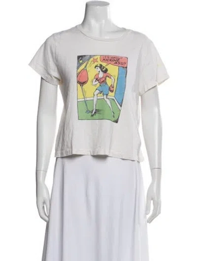 Pre-owned Re/done Graphic Print Crew Neck T-shirt In Neutral