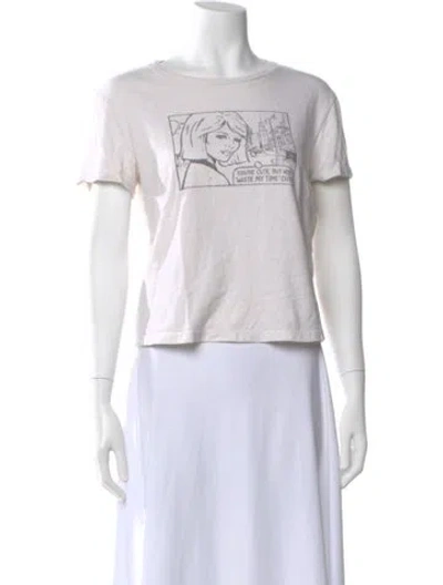 Pre-owned Re/done Graphic Print Crew Neck T-shirt In Neutral