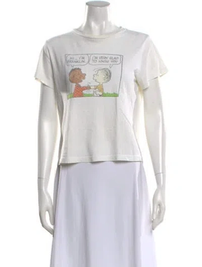Pre-owned Re/done Graphic Print Crew Neck T-shirt In Neutral