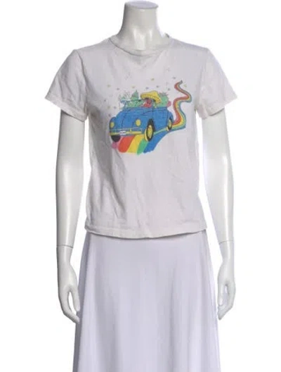 Pre-owned Re/done Graphic Print Crew Neck T-shirt In Neutral