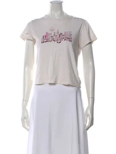 Pre-owned Re/done Graphic Print Crew Neck T-shirt In Neutral