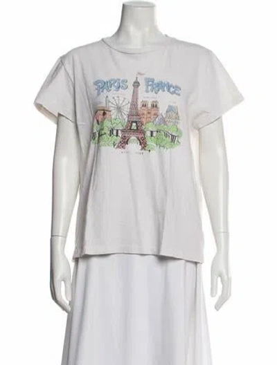 Pre-owned Re/done Graphic Print Crew Neck T-shirt In Neutral