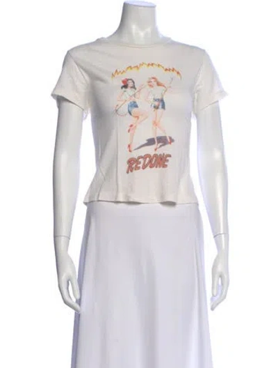Pre-owned Re/done Graphic Print Crew Neck T-shirt In Neutral
