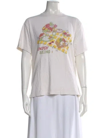 Pre-owned Re/done Graphic Print Crew Neck T-shirt In Neutral