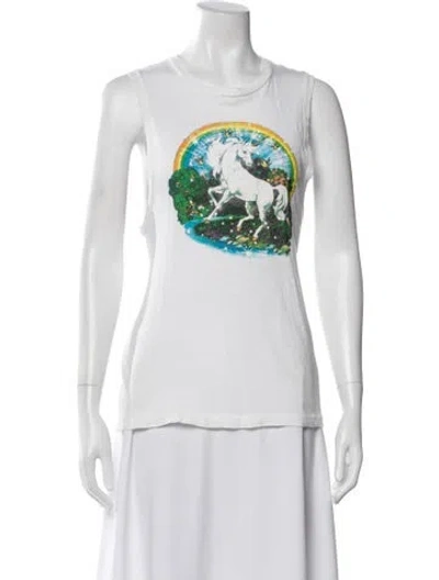 Pre-owned Re/done Graphic Print Crew Neck T-shirt In Neutral