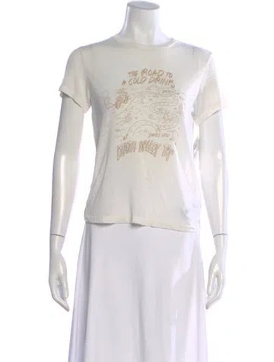 Pre-owned Re/done Graphic Print Crew Neck T-shirt In Neutral