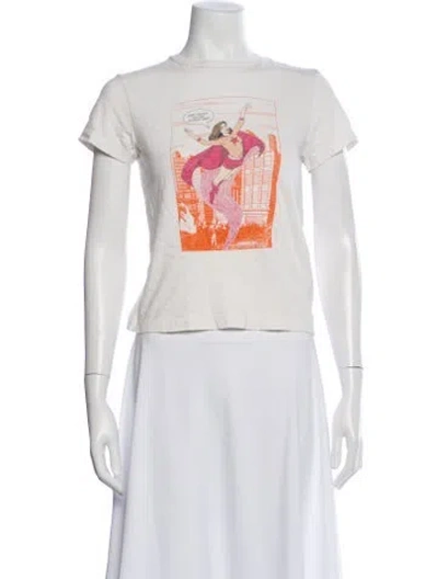 Pre-owned Re/done Graphic Print Crew Neck T-shirt In Neutral