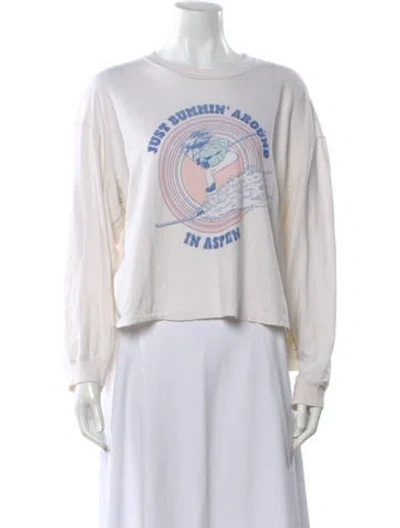 Pre-owned Re/done Graphic Print Crew Neck T-shirt In Neutral