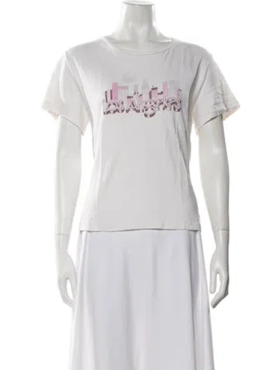 Pre-owned Re/done Graphic Print Crew Neck T-shirt In Neutral