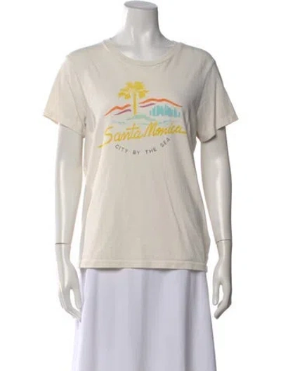 Pre-owned Re/done Graphic Print Crew Neck T-shirt In Neutral