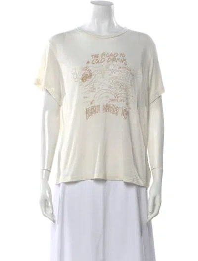Pre-owned Re/done Graphic Print Crew Neck T-shirt In Neutral