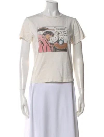 Pre-owned Re/done Graphic Print Crew Neck T-shirt In Neutral