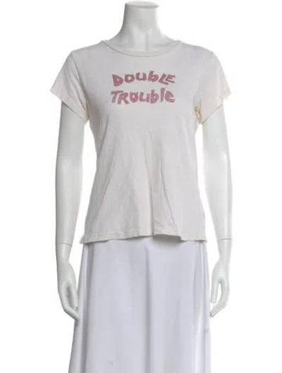 Pre-owned Re/done Graphic Print Crew Neck T-shirt In Neutral