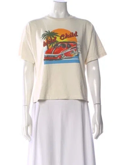 Pre-owned Re/done Graphic Print Crew Neck T-shirt In Neutral