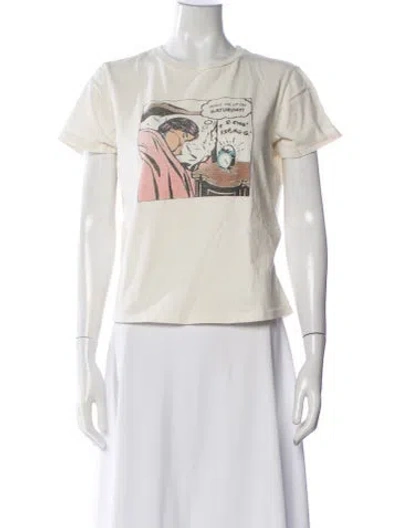 Pre-owned Re/done Graphic Print Crew Neck T-shirt In Neutral
