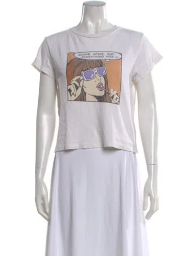 Pre-owned Re/done Graphic Print Crew Neck T-shirt In Neutral