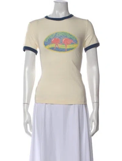 Pre-owned Re/done Graphic Print Crew Neck T-shirt In Neutral
