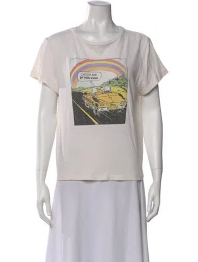 Pre-owned Re/done Graphic Print Crew Neck T-shirt In Neutral