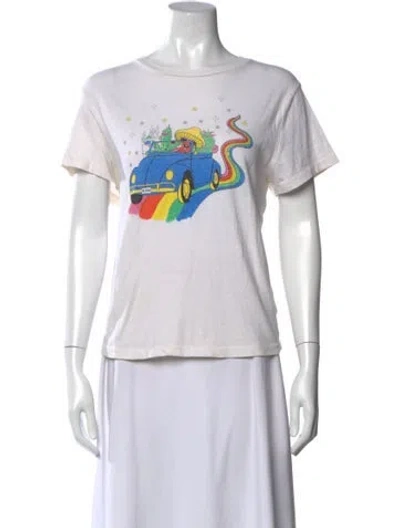 Pre-owned Re/done Graphic Print Crew Neck T-shirt In Neutral