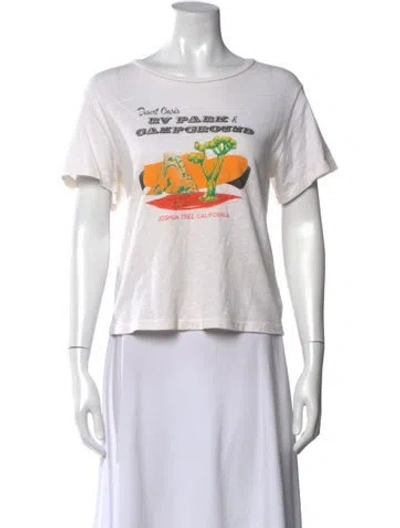 Pre-owned Re/done Graphic Print Crew Neck T-shirt In Neutral