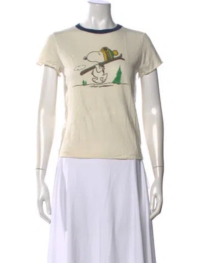 Pre-owned Re/done Graphic Print Crew Neck T-shirt In Neutral