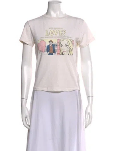 Pre-owned Re/done Graphic Print Crew Neck T-shirt In Neutral