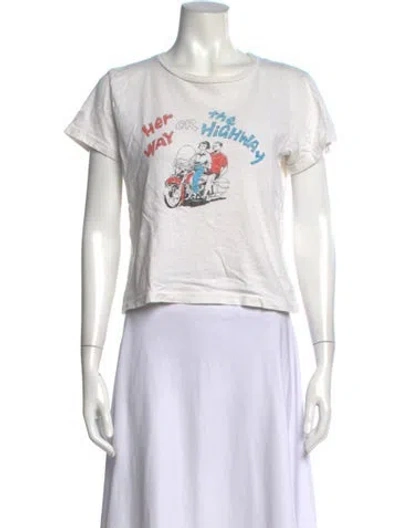 Pre-owned Re/done Graphic Print Crew Neck T-shirt In Neutral