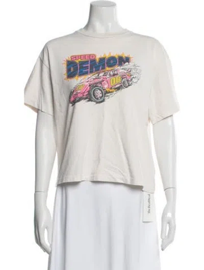 Pre-owned Re/done Graphic Print Crew Neck T-shirt In Neutral