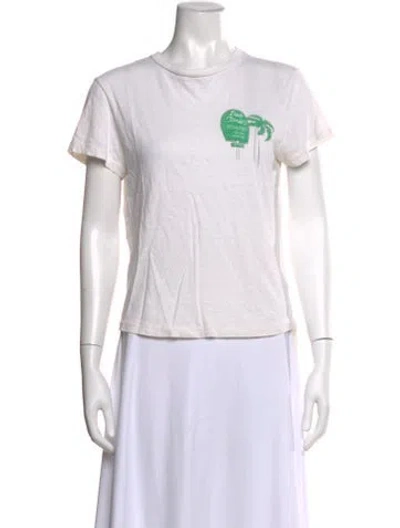 Pre-owned Re/done Graphic Print Crew Neck T-shirt In Neutral