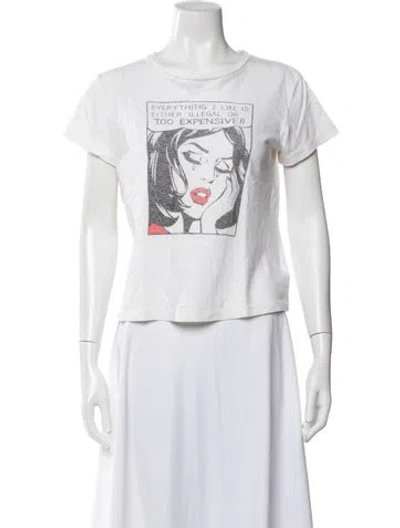 Pre-owned Re/done Graphic Print Crew Neck T-shirt In Neutral