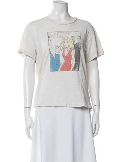 Pre-owned Re/done Graphic Print Crew Neck T-shirt In Neutral