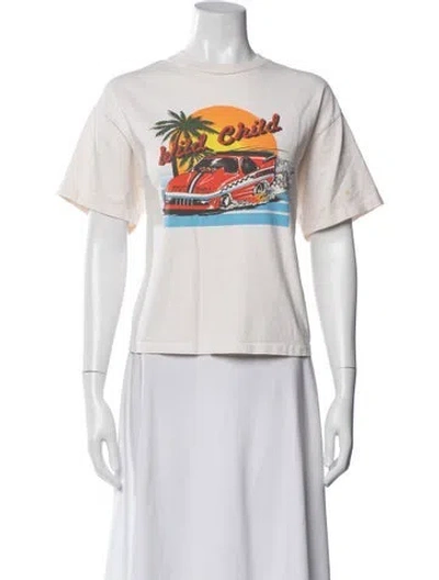 Pre-owned Re/done Graphic Print Crew Neck T-shirt In Neutral