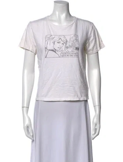 Pre-owned Re/done Graphic Print Crew Neck T-shirt In Neutral